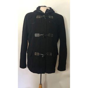 Size 18 Black and Plaid Duffle Coat